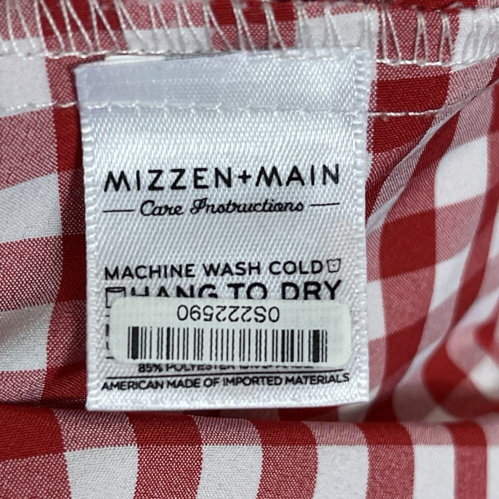 Mizzen+Main Shirt Mens S Red‎ Checkered Trim Fit Long Sleeve Stretch Button Up - Picture 8 of 11